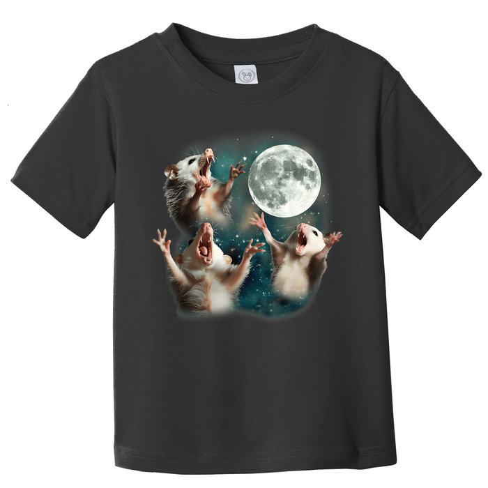 Three Opposum Moon 3 Possum Dead Moon Weird Cursed Meme Toddler T-Shirt