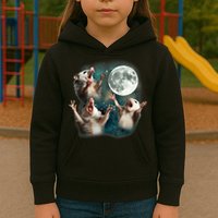Three Opposum Moon 3 Possum Dead Moon Weird Cursed Meme Kids Hoodie