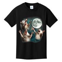 Three Opposum Moon 3 Possum Dead Moon Weird Cursed Meme Kids T-Shirt