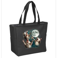 Three Opposum Moon 3 Possum Dead Moon Weird Cursed Meme Zip Tote Bag
