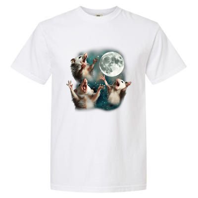 Three Opposum Moon 3 Possum Dead Moon Weird Cursed Meme Garment-Dyed Heavyweight T-Shirt