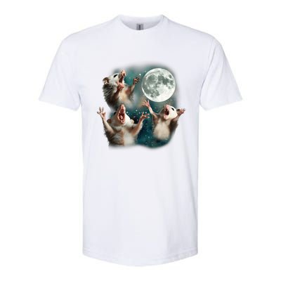 Three Opposum Moon 3 Possum Dead Moon Weird Cursed Meme Softstyle CVC T-Shirt