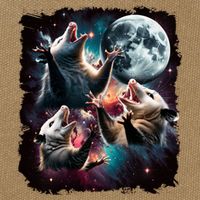 Three Opossum Moon | 3 Possum Moon Funny Weird Cursed Meme Cotton Canvas Backpack