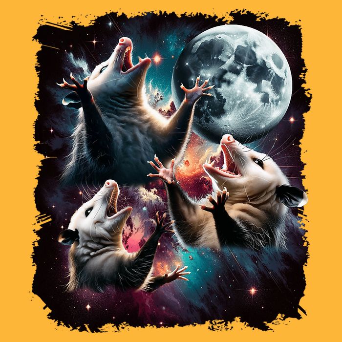 Three Opossum Moon | 3 Possum Moon Funny Weird Cursed Meme Pom Pom 12in Knit Beanie