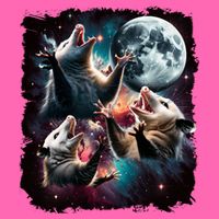 Three Opossum Moon | 3 Possum Moon Funny Weird Cursed Meme Stripe Pom Pom Beanie