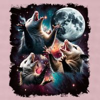 Three Opossum Moon | 3 Possum Moon Funny Weird Cursed Meme 25L Jumbo Tote