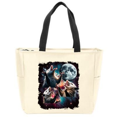 Three Opossum Moon | 3 Possum Moon Funny Weird Cursed Meme Zip Tote Bag