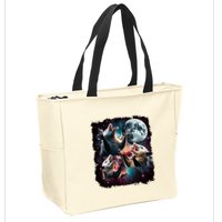 Three Opossum Moon | 3 Possum Moon Funny Weird Cursed Meme Zip Tote Bag