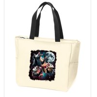 Three Opossum Moon | 3 Possum Moon Funny Weird Cursed Meme Zip Tote Bag