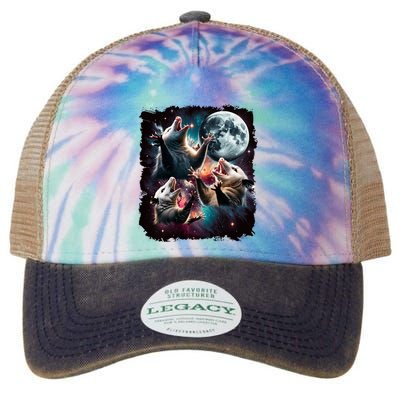 Three Opossum Moon | 3 Possum Moon Funny Weird Cursed Meme Legacy Tie Dye Trucker Hat