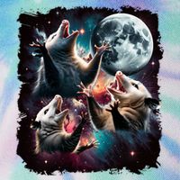 Three Opossum Moon | 3 Possum Moon Funny Weird Cursed Meme Legacy Tie Dye Trucker Hat