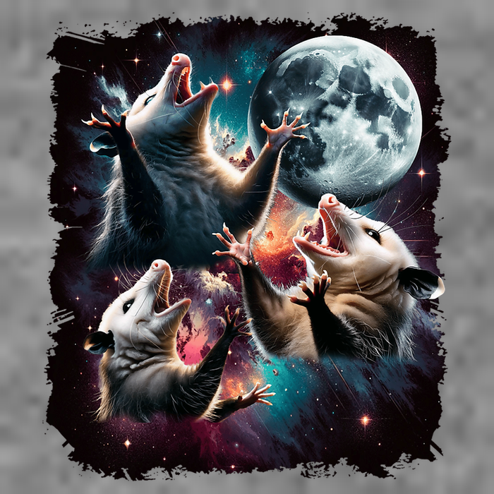 Three Opossum Moon | 3 Possum Moon Funny Weird Cursed Meme Toddler Hoodie