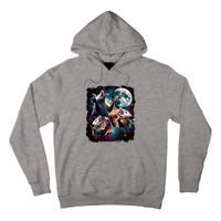Three Opossum Moon | 3 Possum Moon Funny Weird Cursed Meme Tall Hoodie