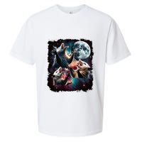 Three Opossum Moon | 3 Possum Moon Funny Weird Cursed Meme Sueded Cloud Jersey T-Shirt
