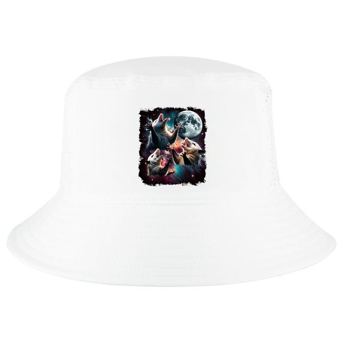 Three Opossum Moon | 3 Possum Moon Funny Weird Cursed Meme Cool Comfort Performance Bucket Hat