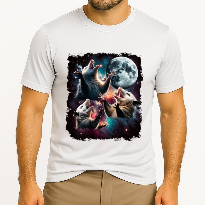 Three Opossum Moon | 3 Possum Moon Funny Weird Cursed Meme Performance Shirt