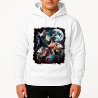 Three Opossum Moon | 3 Possum Moon Funny Weird Cursed Meme Hoodie