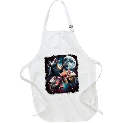 Three Opossum Moon | 3 Possum Moon Funny Weird Cursed Meme Apron