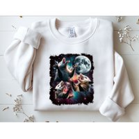 Three Opossum Moon | 3 Possum Moon Funny Weird Cursed Meme Sweatshirt