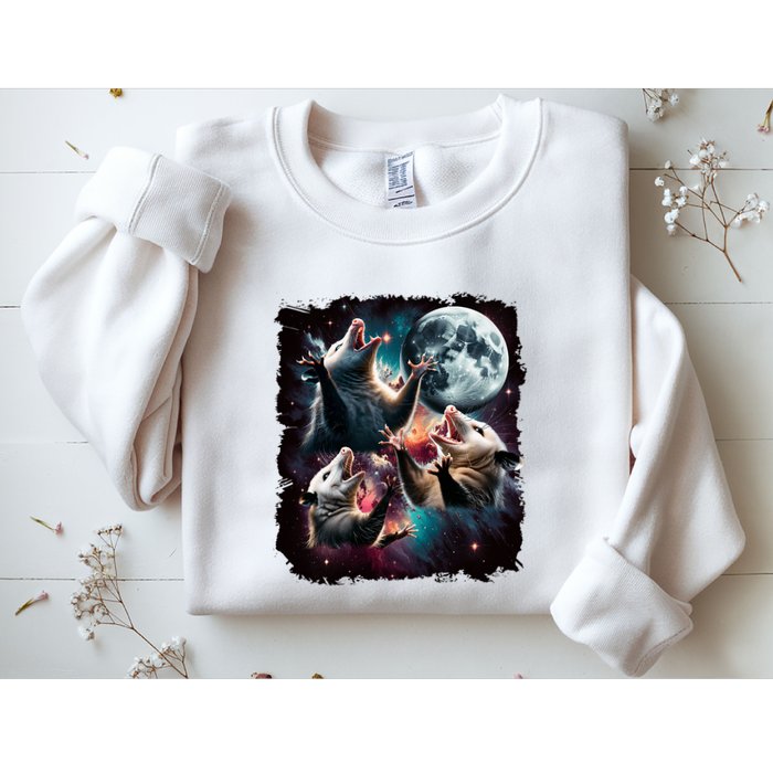 Three Opossum Moon | 3 Possum Moon Funny Weird Cursed Meme Sweatshirt