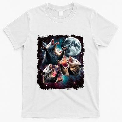 Three Opossum Moon | 3 Possum Moon Funny Weird Cursed Meme T-Shirt
