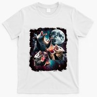 Three Opossum Moon | 3 Possum Moon Funny Weird Cursed Meme T-Shirt