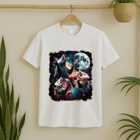 Three Opossum Moon | 3 Possum Moon Funny Weird Cursed Meme T-Shirt
