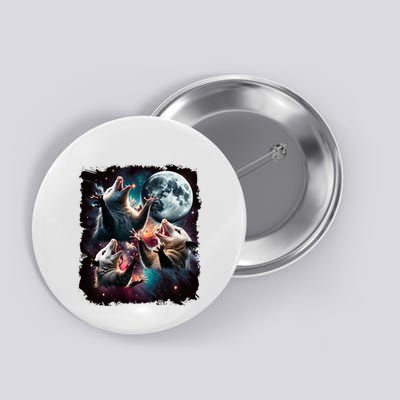 Three Opossum Moon | 3 Possum Moon Funny Weird Cursed Meme Button
