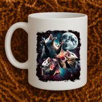 Three Opossum Moon | 3 Possum Moon Funny Weird Cursed Meme Mug