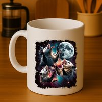 Three Opossum Moon | 3 Possum Moon Funny Weird Cursed Meme Mug