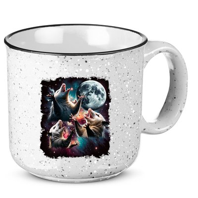 Three Opossum Moon | 3 Possum Moon Funny Weird Cursed Meme 15oz Campfire Ceramic Mug