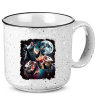 Three Opossum Moon | 3 Possum Moon Funny Weird Cursed Meme 15oz Campfire Ceramic Mug