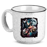 Three Opossum Moon | 3 Possum Moon Funny Weird Cursed Meme 15oz Campfire Ceramic Mug