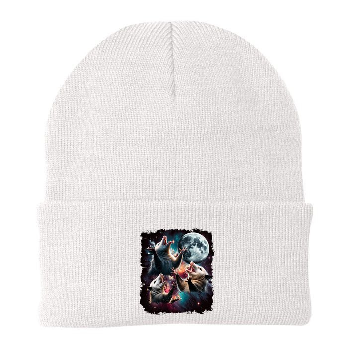 Three Opossum Moon | 3 Possum Moon Funny Weird Cursed Meme Beanie