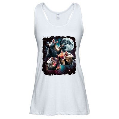 Three Opossum Moon | 3 Possum Moon Funny Weird Cursed Meme Ladies Essential Flowy Tank