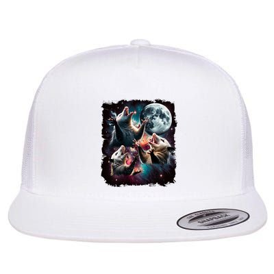 Three Opossum Moon | 3 Possum Moon Funny Weird Cursed Meme Flatbill Hat