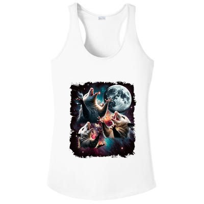 Three Opossum Moon | 3 Possum Moon Funny Weird Cursed Meme Ladies PosiCharge Competitor Racerback Tank
