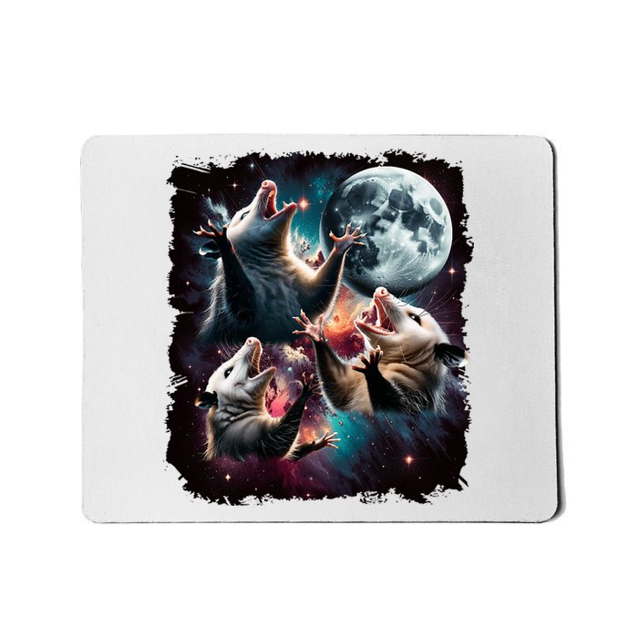 Three Opossum Moon | 3 Possum Moon Funny Weird Cursed Meme Mousepad