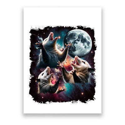 Three Opossum Moon | 3 Possum Moon Funny Weird Cursed Meme Poster