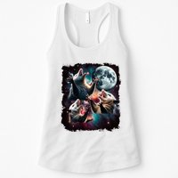 Three Opossum Moon | 3 Possum Moon Funny Weird Cursed Meme Womens Tank Top