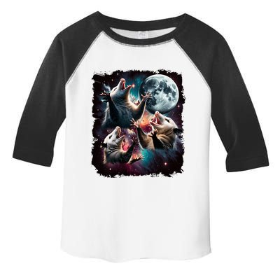 Three Opossum Moon | 3 Possum Moon Funny Weird Cursed Meme Toddler Fine Jersey T-Shirt