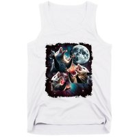 Three Opossum Moon | 3 Possum Moon Funny Weird Cursed Meme Tank Top