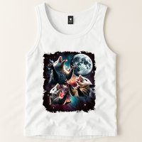 Three Opossum Moon | 3 Possum Moon Funny Weird Cursed Meme Tank Top