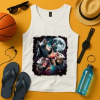 Three Opossum Moon | 3 Possum Moon Funny Weird Cursed Meme Tank Top