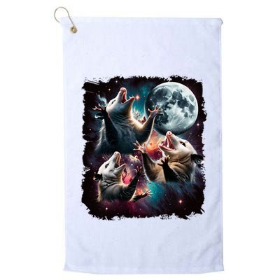 Three Opossum Moon | 3 Possum Moon Funny Weird Cursed Meme Golf Towel