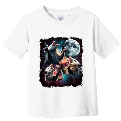 Three Opossum Moon | 3 Possum Moon Funny Weird Cursed Meme Toddler T-Shirt