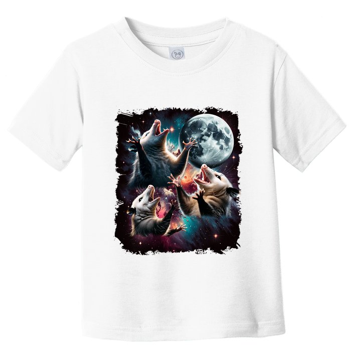 Three Opossum Moon | 3 Possum Moon Funny Weird Cursed Meme Toddler T-Shirt
