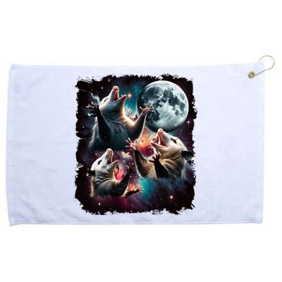 Three Opossum Moon | 3 Possum Moon Funny Weird Cursed Meme Grommeted Golf Towel