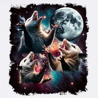 Three Opossum Moon | 3 Possum Moon Funny Weird Cursed Meme Visor