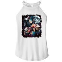 Three Opossum Moon | 3 Possum Moon Funny Weird Cursed Meme Women's Perfect Tri Rocker Tank